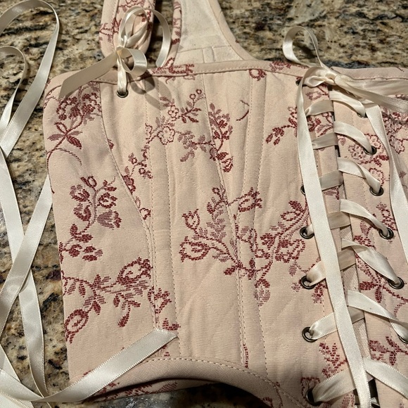 Gorgeous custom made French Meadows Regency Corset in Dusty Pink - Picture 3 of 9